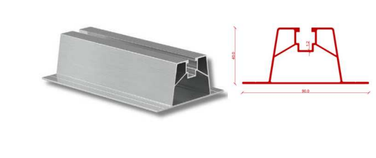 SINA MINI RAIL PANOURI FOTOVOLTAICE, 40X40MM, LUNGIME 400 mm